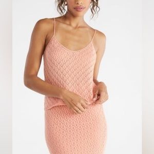 JustFab Lined Crochet Stitch Cami Top size S Peach